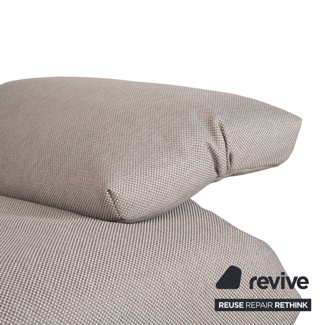 Canapé trois places Ligne Roset Multy gris, fonction convertible manuelle, avec accoudoirs, retapissé