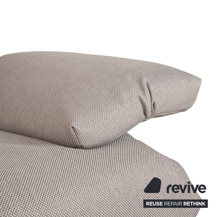 Canapé trois places Ligne Roset Multy gris, fonction convertible manuelle, avec accoudoirs, retapissé