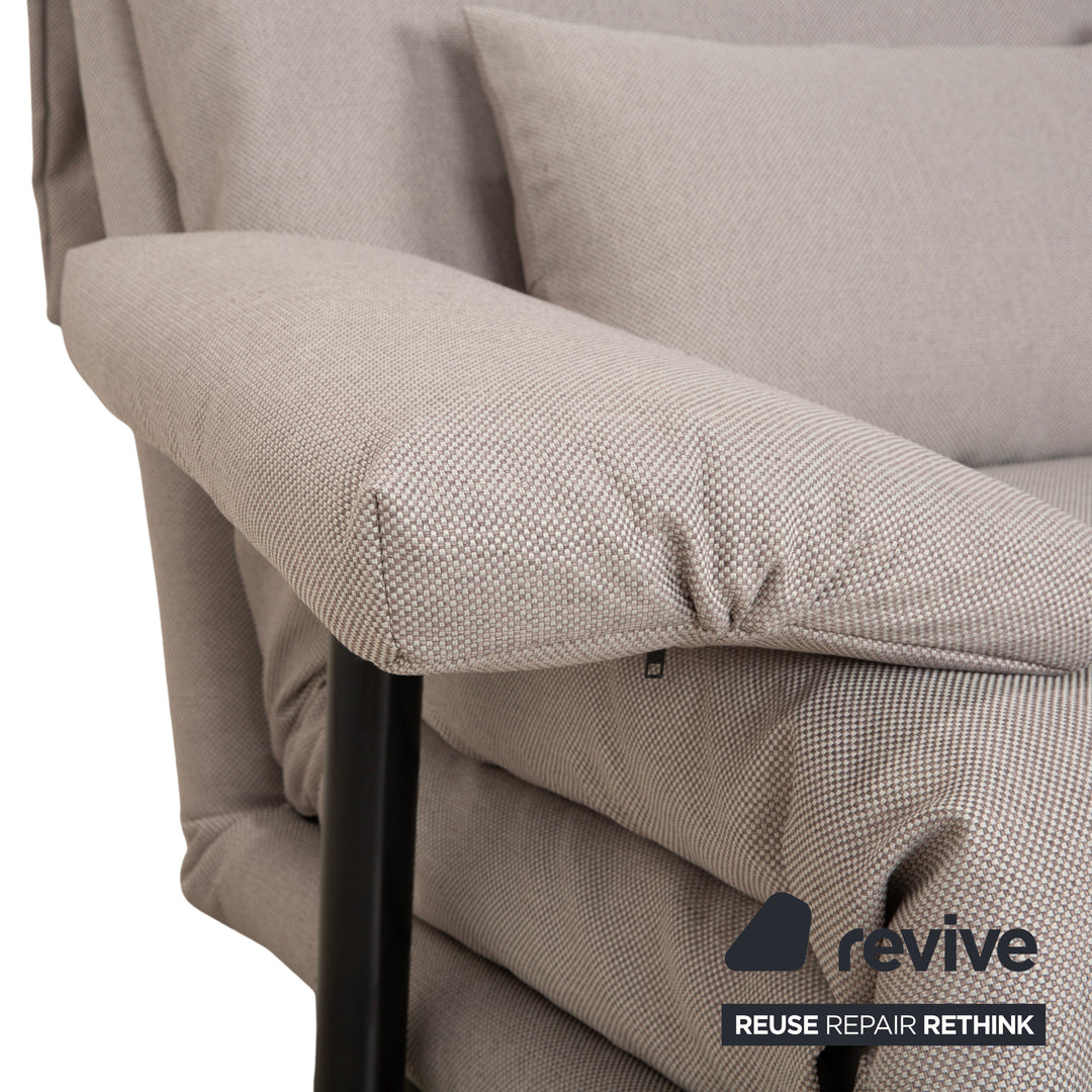 Ligne Roset Multy three-seater grey, manual sleeper function, including armrests, sofa couch, reupholstered