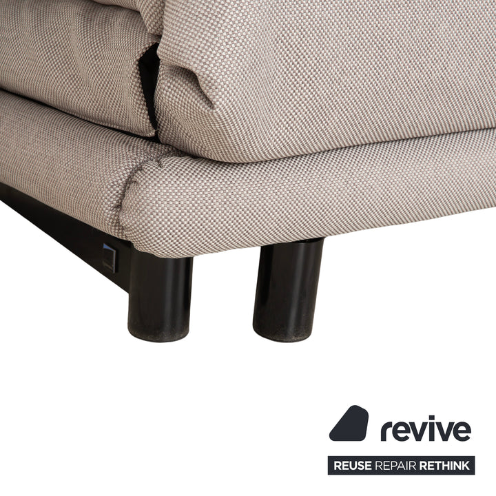 Ligne Roset Multy three-seater grey, manual sleeper function, including armrests, sofa couch, reupholstered
