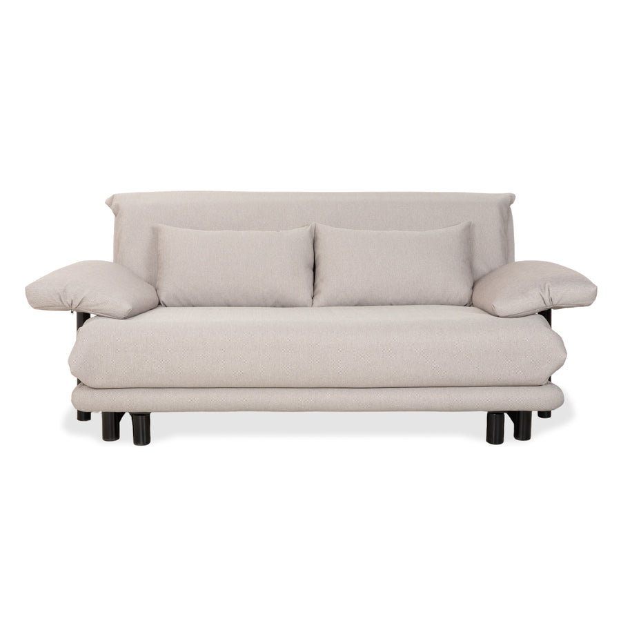 Canapé trois places Ligne Roset Multy gris, fonction convertible manuelle, avec accoudoirs, retapissé