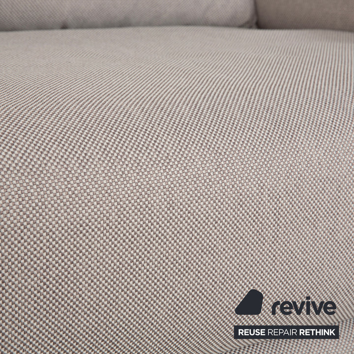 Canapé trois places Ligne Roset Multy gris, fonction convertible manuelle, avec accoudoirs, retapissé