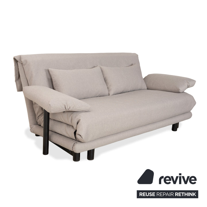 Ligne Roset Multy three-seater grey, manual sleeper function, including armrests, sofa couch, reupholstered