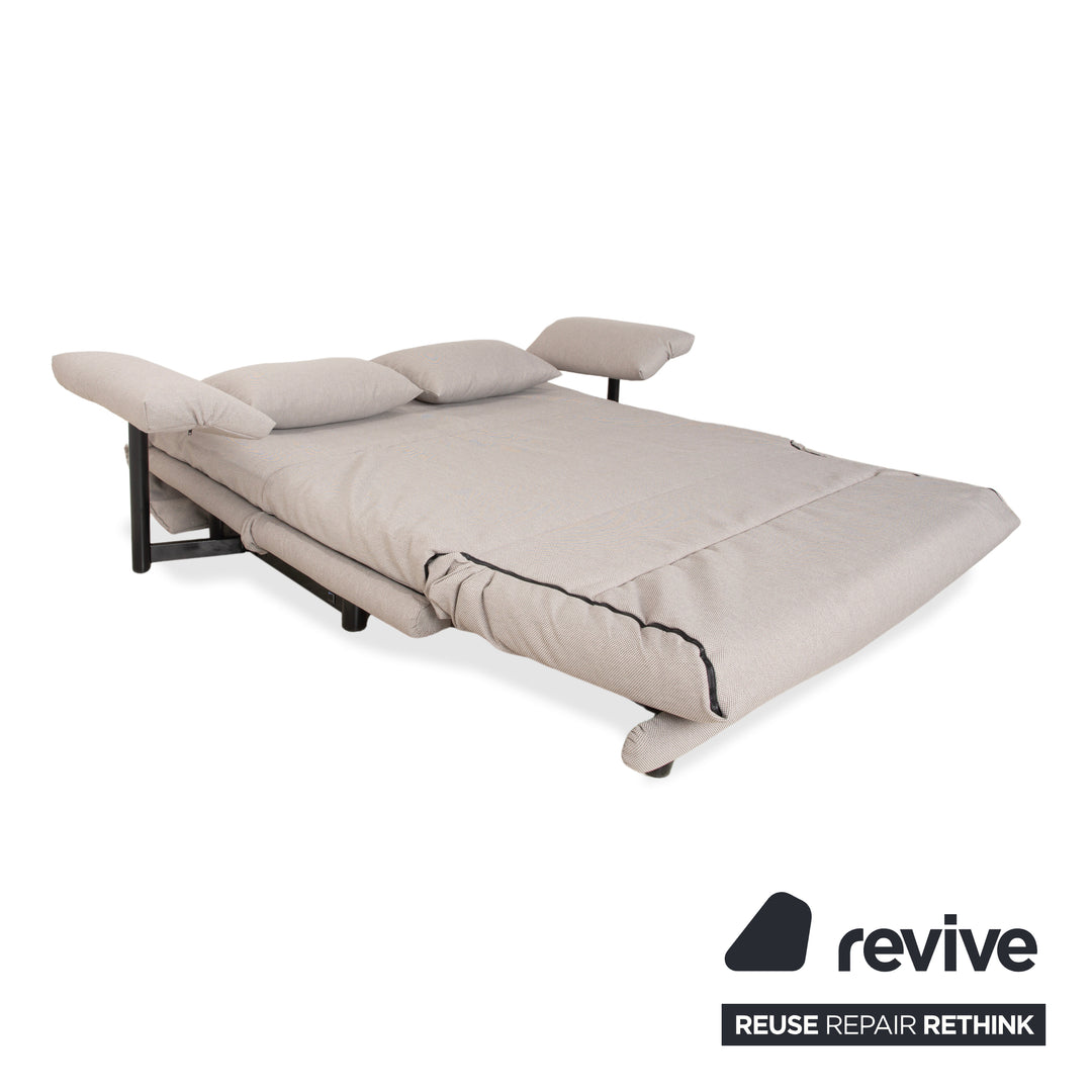 Canapé trois places Ligne Roset Multy gris, fonction convertible manuelle, avec accoudoirs, retapissé