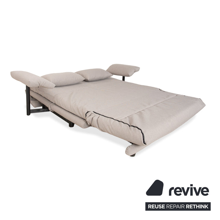 Canapé trois places Ligne Roset Multy gris, fonction convertible manuelle, avec accoudoirs, retapissé