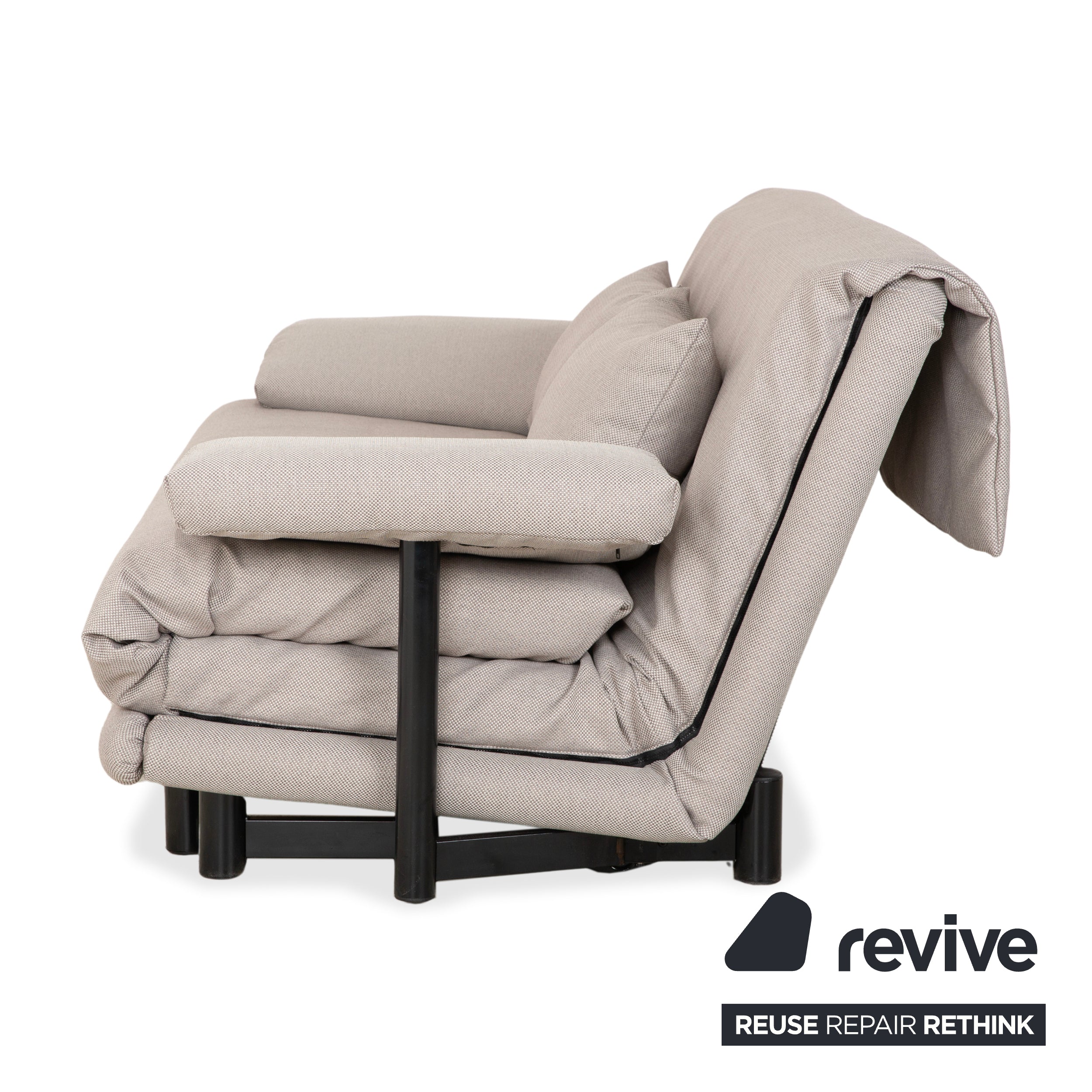 Ligne Roset Multy Dreisitzer Grau manuelle Schlaffunktion inkl. Armlehnen Sofa Couch Neubezug