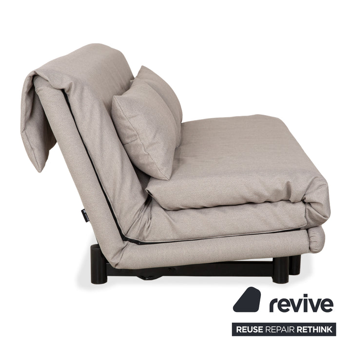 Ligne Roset Multy Dreisitzer Grau manuelle Schlaffunktion Sofa Couch Neubezug Gestell Schwarz