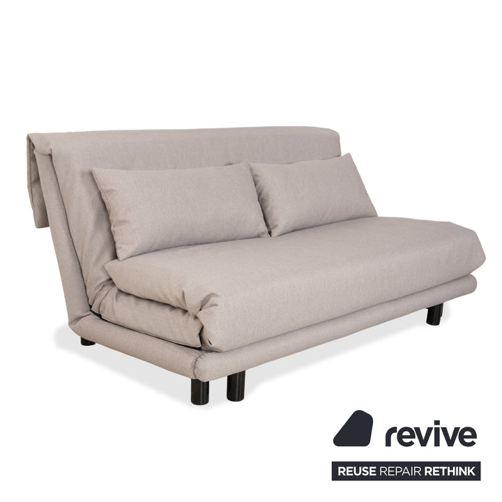 Ligne Roset Multy Dreisitzer Grau manuelle Schlaffunktion Sofa Couch Neubezug Gestell Schwarz