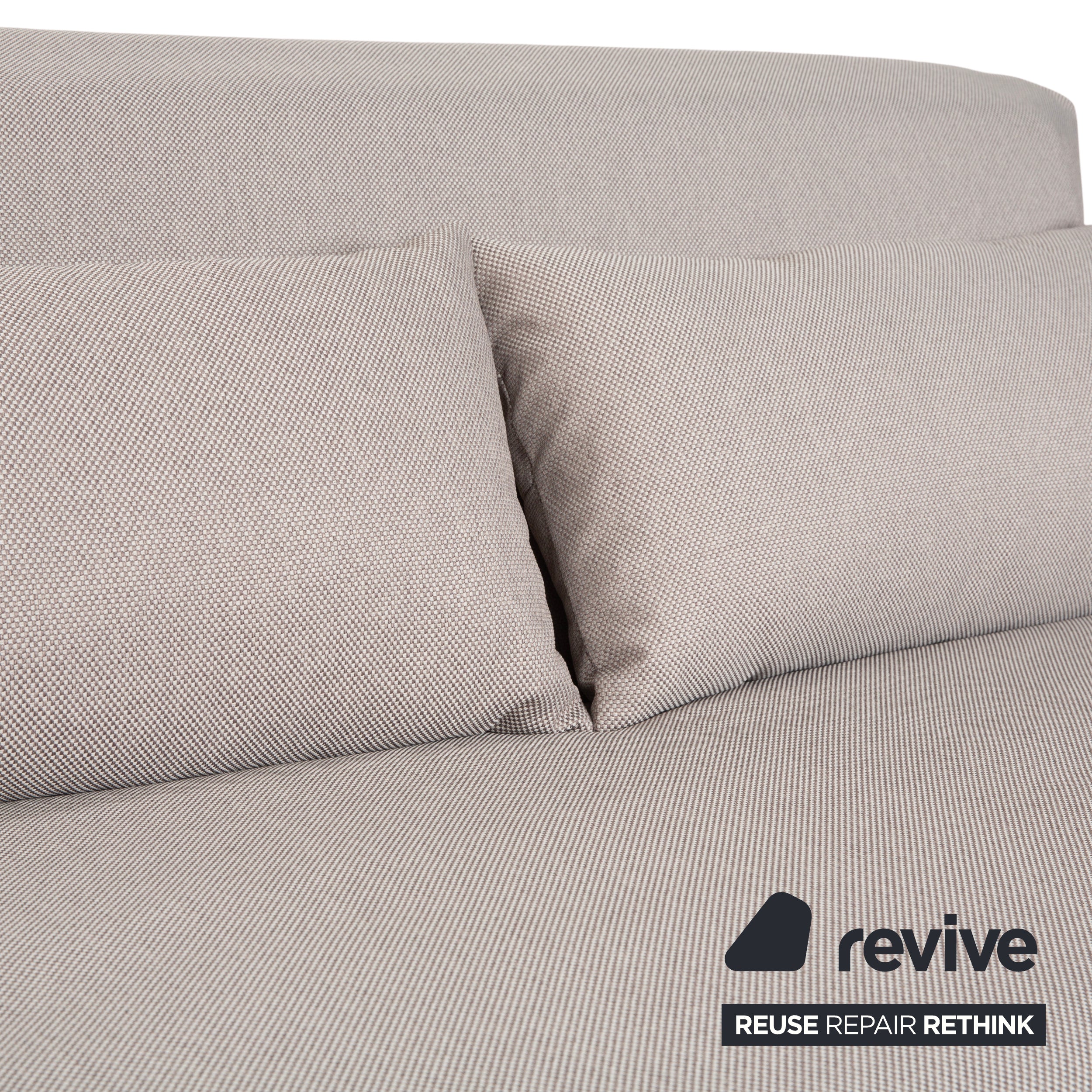 Ligne Roset Multy Dreisitzer Grau manuelle Schlaffunktion Sofa Couch Neubezug Gestell Schwarz