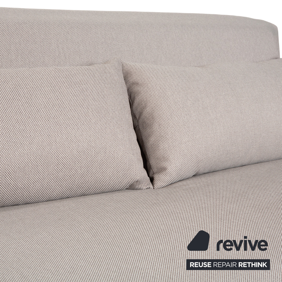 Ligne Roset Multy three-seater grey manual sleeper function sofa couch reupholstered frame black