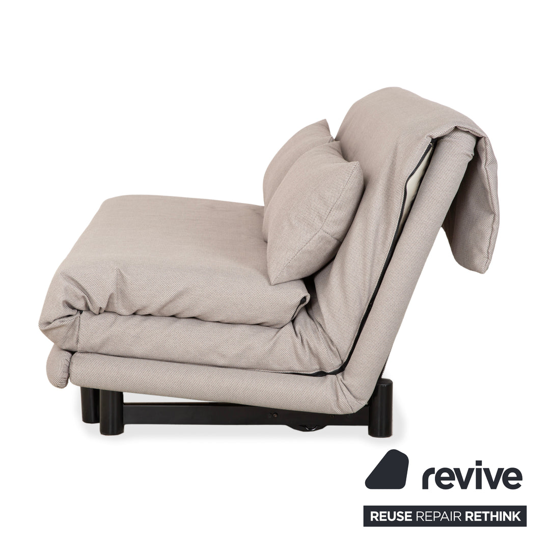 Ligne Roset Multy Dreisitzer Grau manuelle Schlaffunktion Sofa Couch Neubezug Gestell Schwarz