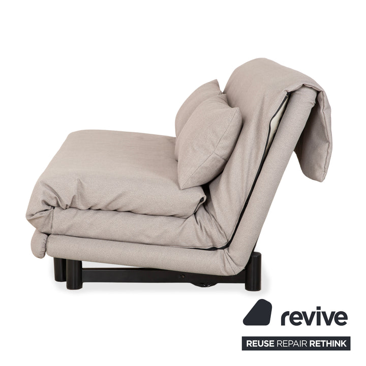 Ligne Roset Multy Dreisitzer Grau manuelle Schlaffunktion Sofa Couch Neubezug Gestell Schwarz