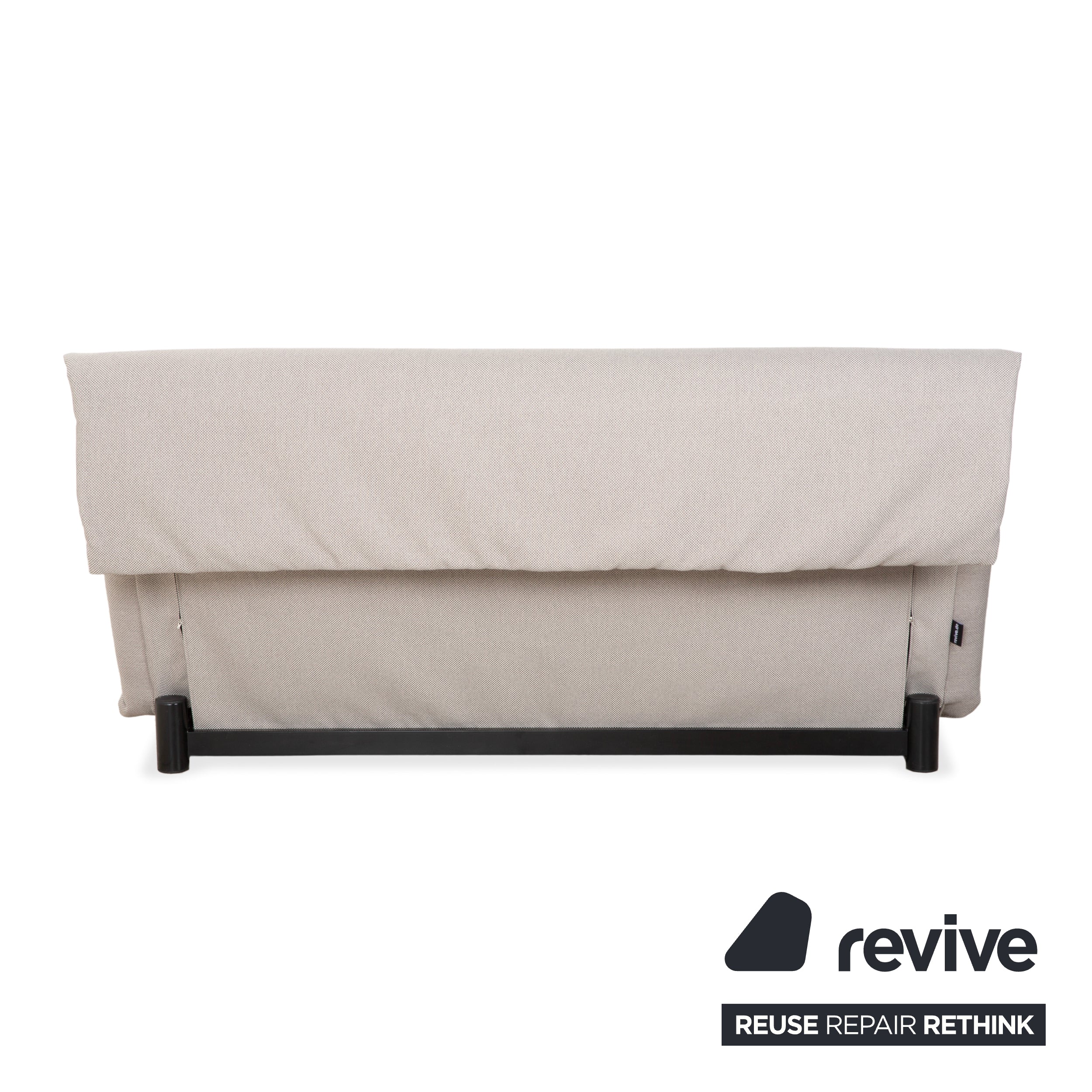 Canapé-lit manuel trois places Ligne Roset Multy gris, structure retapissée noire
