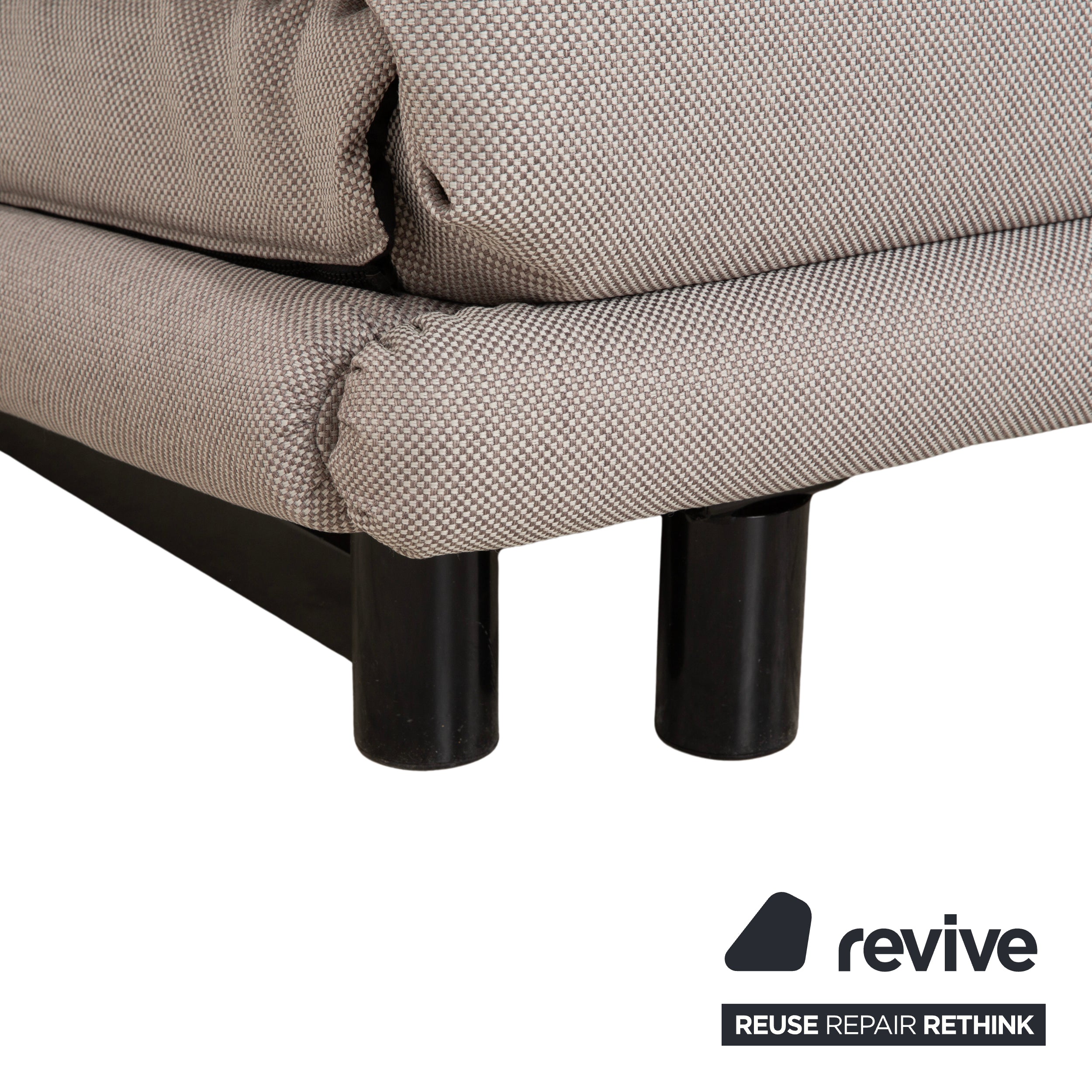 Ligne Roset Multy Dreisitzer Grau manuelle Schlaffunktion Sofa Couch Neubezug Gestell Schwarz