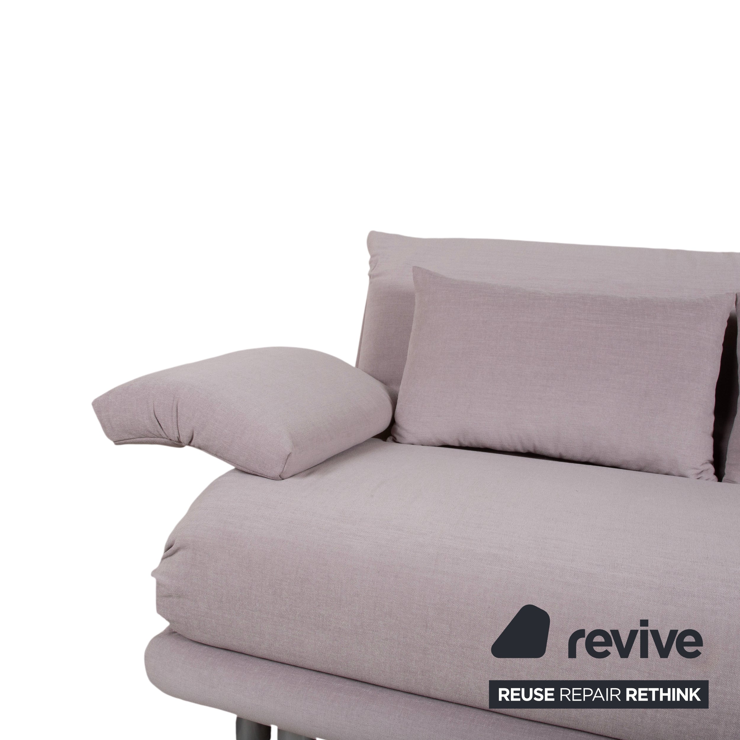 Ligne Roset Multy Fabric Three-Seater Sofa Grey Manual Function Sofa Bed Reupholstered MALOU 115