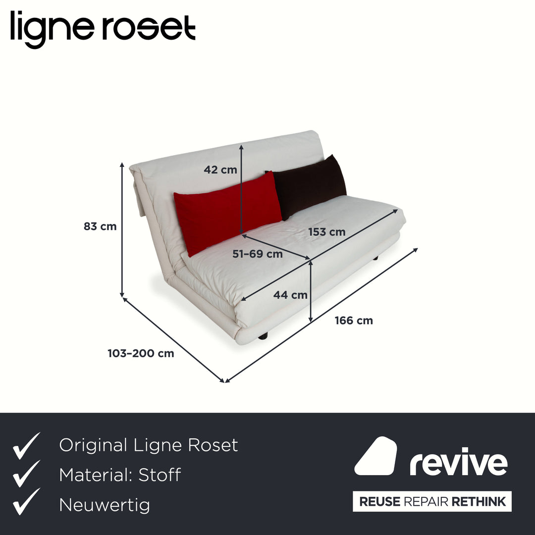 Canapé convertible trois places gris en tissu Ligne Roset Multy