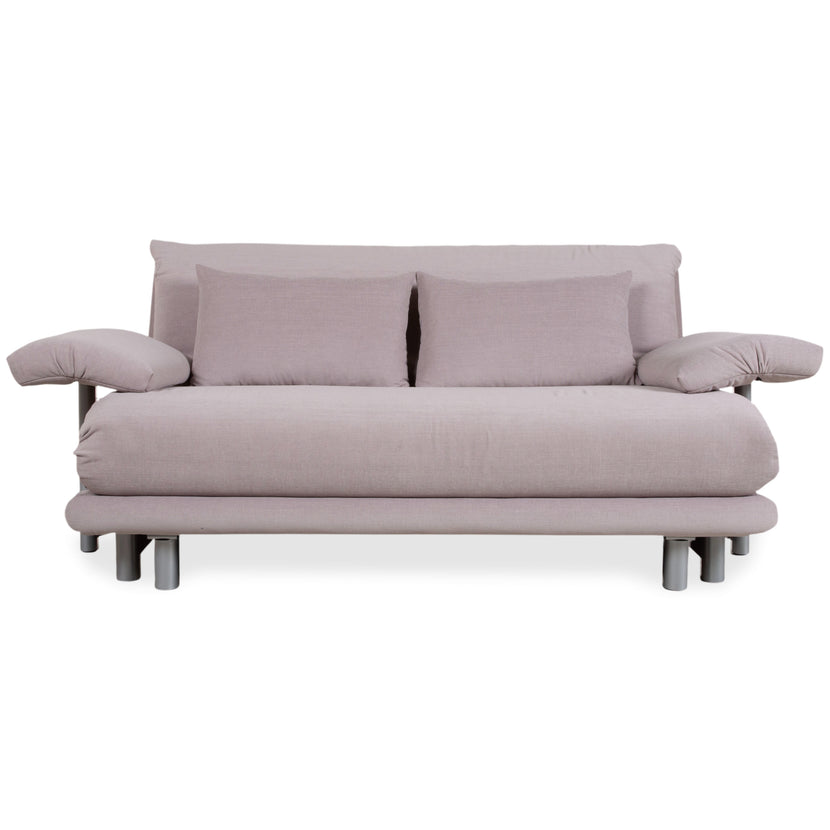 Ligne Roset Multy Fabric Three-Seater Sofa Grey Manual Function Sofa Bed Reupholstered MALOU 115