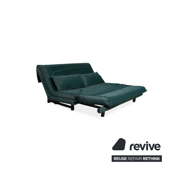 Ligne Roset Multy Dreisitzer Grün Dunkelgrün Mikrofaser Schlafsofa Sofa Couch Neubezug Gestell Schwarz