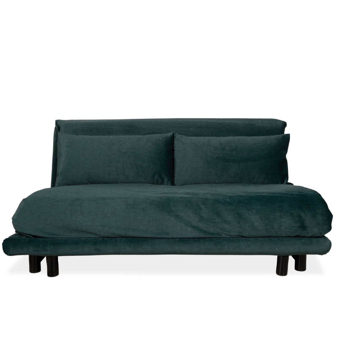 Ligne Roset Multy Dreisitzer Grün Dunkelgrün Mikrofaser Schlafsofa Sofa Couch Neubezug Gestell Schwarz