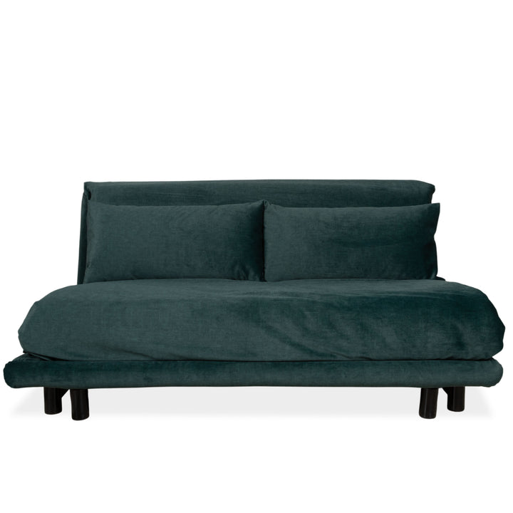 Ligne Roset Multy Dreisitzer Grün Dunkelgrün Mikrofaser Schlafsofa Sofa Couch Neubezug Gestell Schwarz