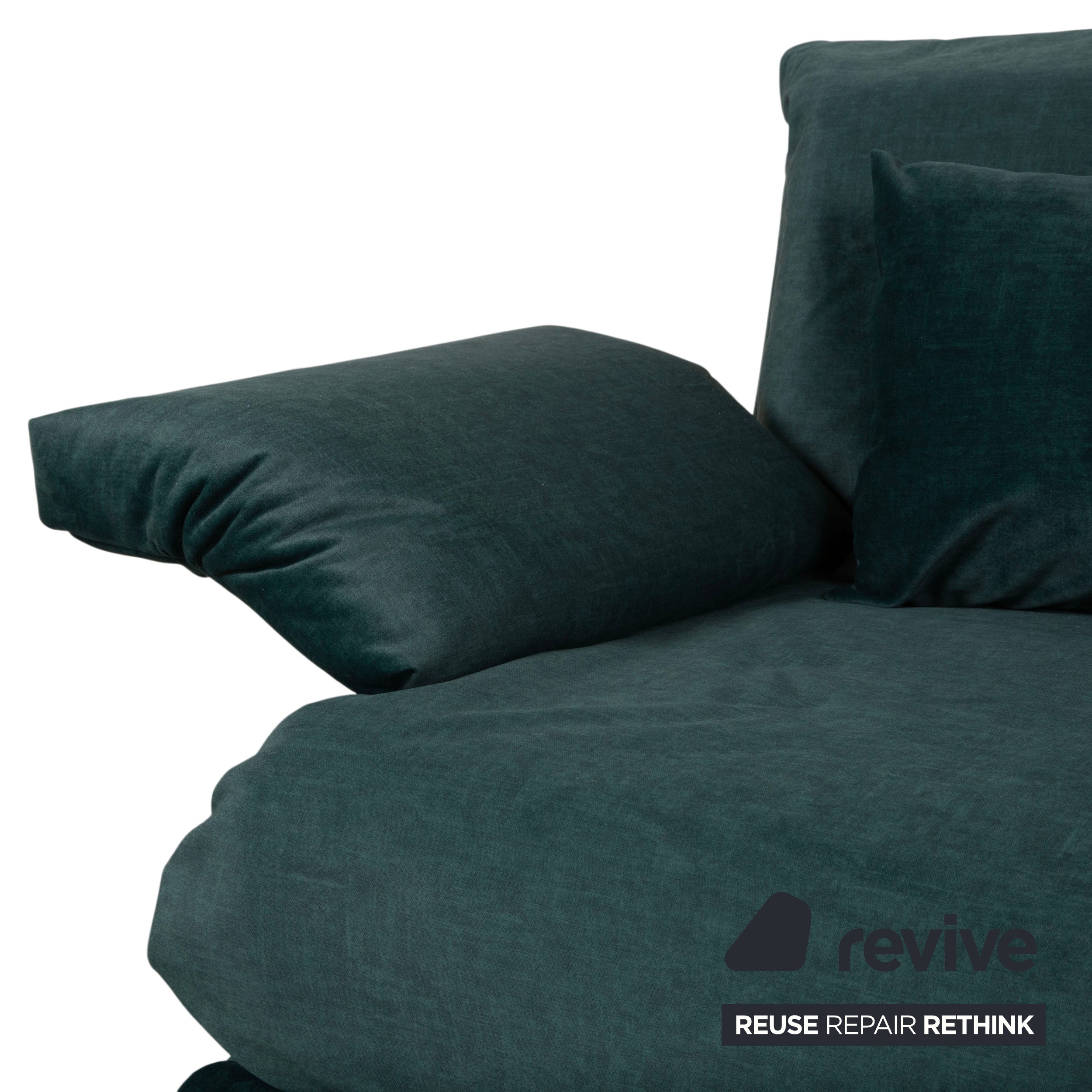 Ligne Roset Multy Canapé-lit 3 places vert avec accoudoirs, canapé, divan, housse neuve, piétement noir