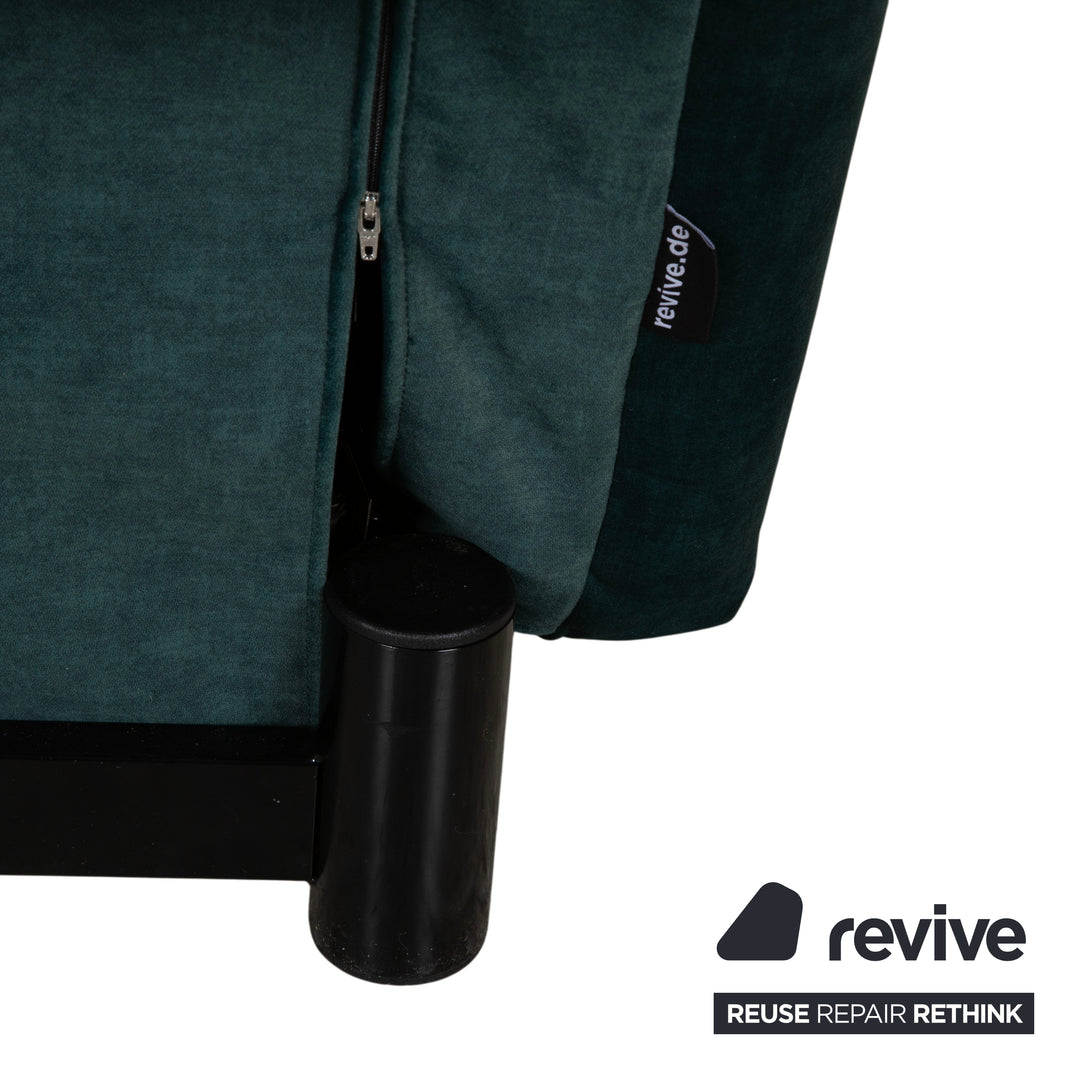 Ligne Roset Multy Dreisitzer Grün inkl. Armlehnen Schlafsofa Sofa Couch Neubezug Gestell Schwarz