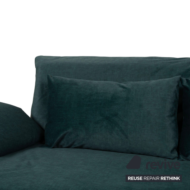 Ligne Roset Multy Dreisitzer Grün inkl. Armlehnen Schlafsofa Sofa Couch Neubezug Gestell Schwarz