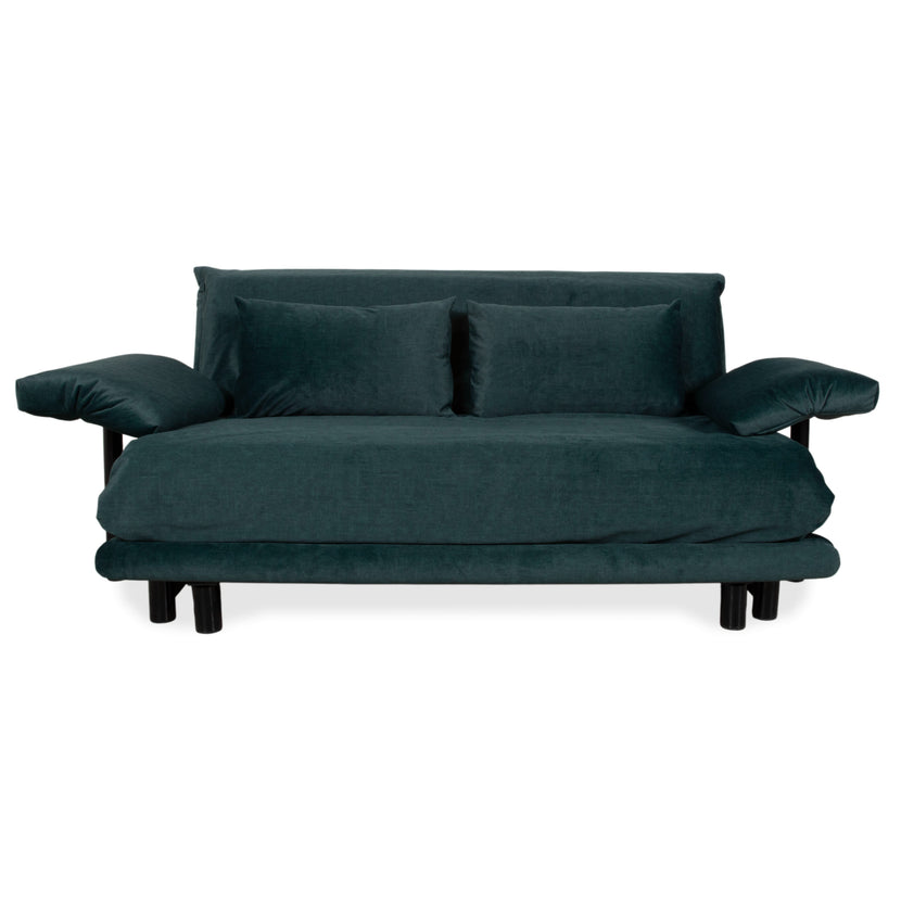 Ligne Roset Multy Canapé-lit 3 places vert avec accoudoirs, canapé, divan, housse neuve, piétement noir