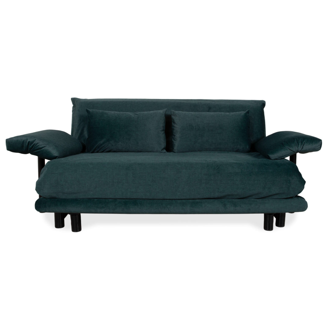 Ligne Roset Multy Three-Seater Green incl. Armrests Sofa Bed Couch New Upholstery Black Frame