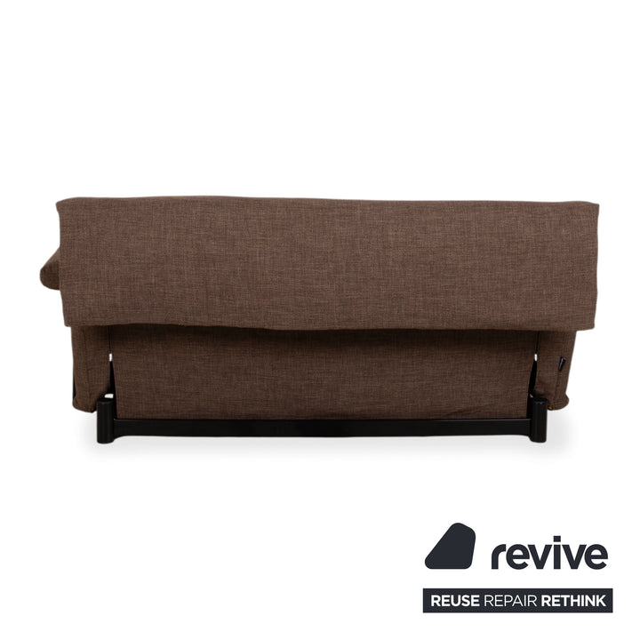Ligne Roset Multy Dreisitzer Stoff Braun mit Armlehnen Neubezug VIVO 615 manuelle Funktion Schlaffunktion