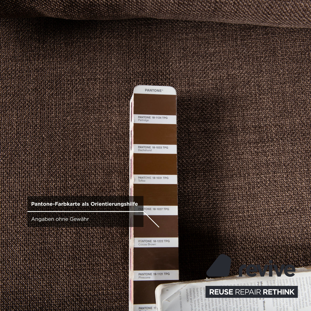 Ligne Roset Multy Trois Places Tissu Marron avec Accoudoirs Housse Neuve Fonction Manuelle Fonction Couchage Canapé Divan