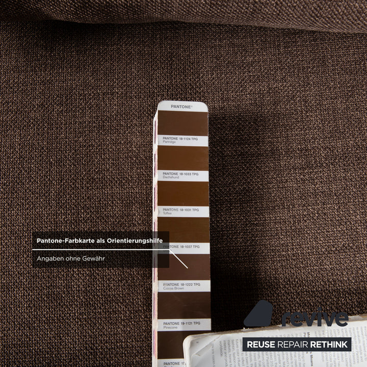 Ligne Roset Multy Trois Places Tissu Marron avec Accoudoirs Housse Neuve Fonction Manuelle Fonction Couchage Canapé Divan