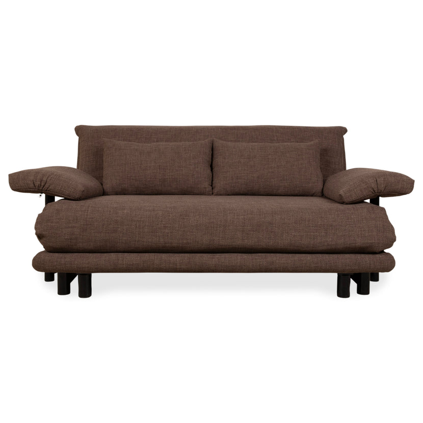 Ligne Roset Multy Dreisitzer Stoff Braun mit Armlehnen Neubezug manuelle Funktion Schlaffunktion Sofa Couch