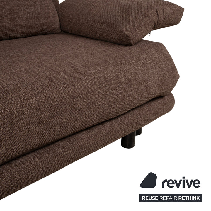 Ligne Roset Multy Trois Places Tissu Marron avec Accoudoirs Housse Neuve Fonction Manuelle Fonction Couchage Canapé Divan