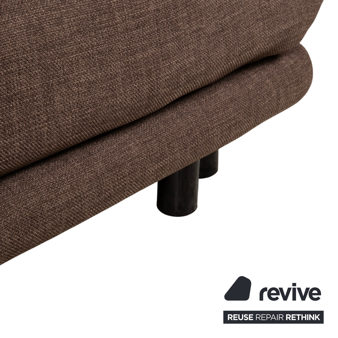 Ligne Roset Multy Trois Places Tissu Marron avec Accoudoirs Housse Neuve Fonction Manuelle Fonction Couchage Canapé Divan