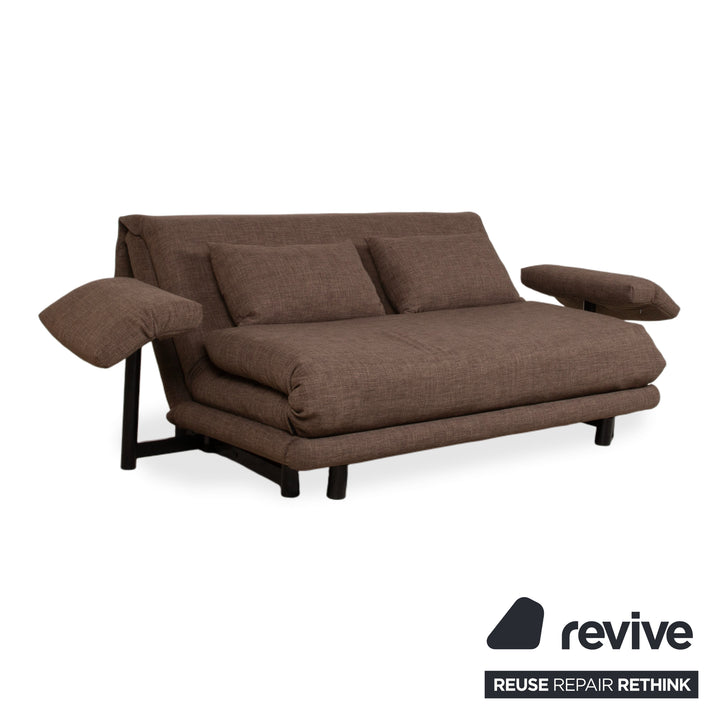 Ligne Roset Multy Trois Places Tissu Marron avec Accoudoirs Housse Neuve Fonction Manuelle Fonction Couchage Canapé Divan