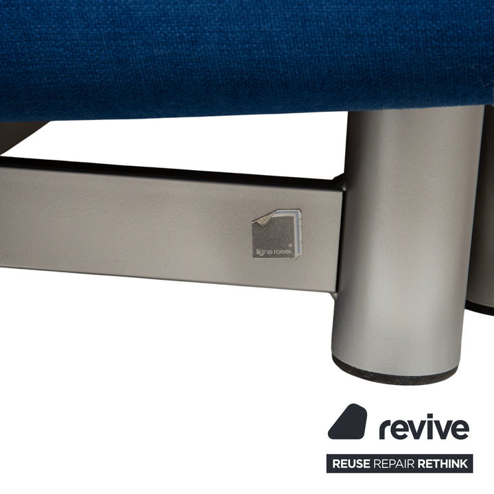 Ligne Roset Multy Dreisitzer Stoff Blau Aqua Neubezug MALOU 167 manuelle Funktion Schlaffunktion