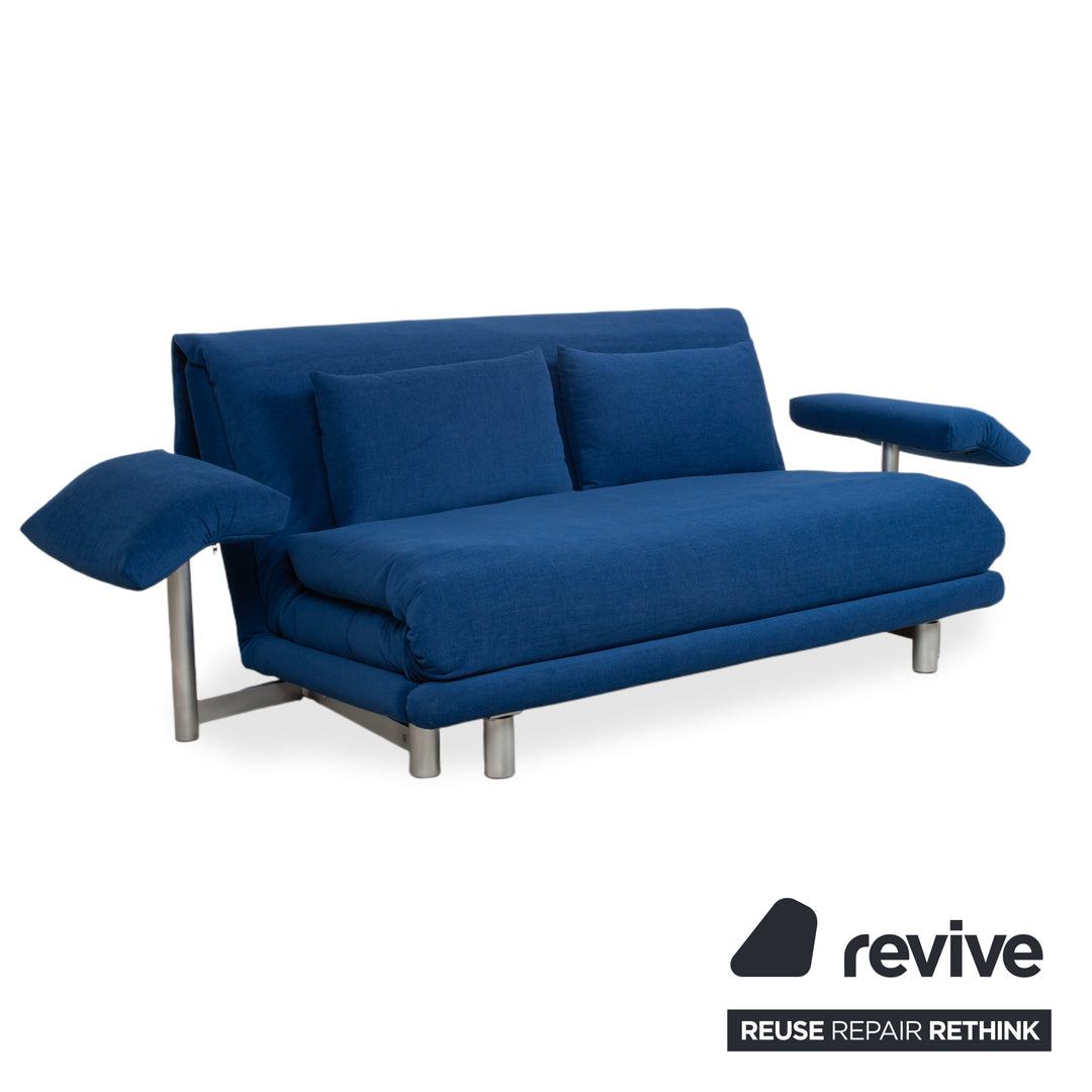 Ligne Roset Multy Dreisitzer Stoff Blau Aqua Neubezug MALOU 167 manuelle Funktion Schlaffunktion