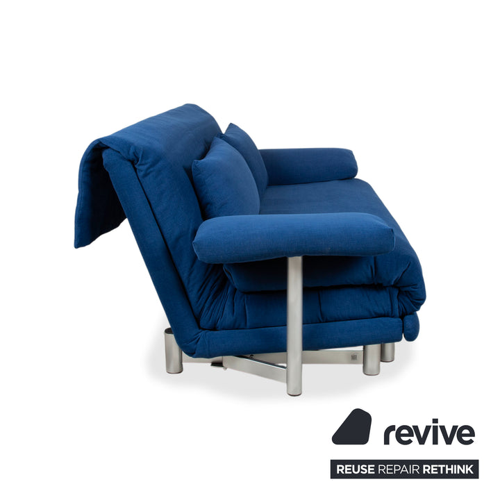 Ligne Roset Multy Dreisitzer Stoff Blau Aqua Neubezug MALOU 167 manuelle Funktion Schlaffunktion
