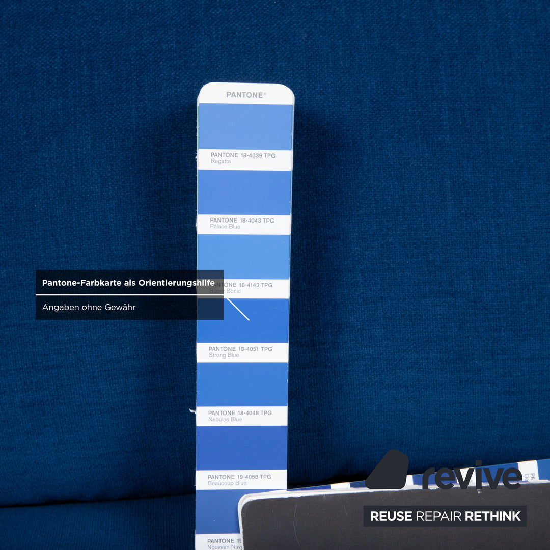 Ligne Roset Multy Dreisitzer Stoff Blau Aqua Neubezug MALOU 167 manuelle Funktion Schlaffunktion