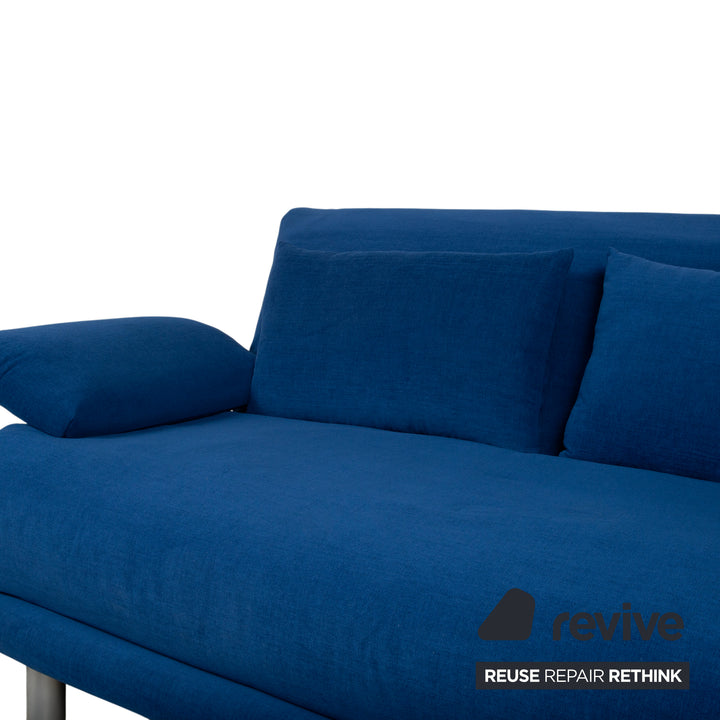 Ligne Roset Multy Dreisitzer Stoff Blau Aqua Neubezug MALOU 167 manuelle Funktion Schlaffunktion