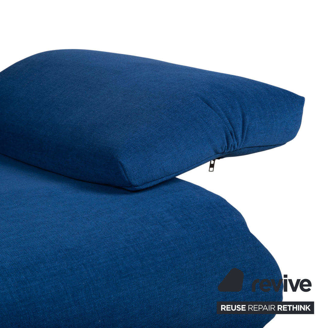 Ligne Roset Multy Dreisitzer Stoff Blau Aqua Neubezug MALOU 167 manuelle Funktion Schlaffunktion