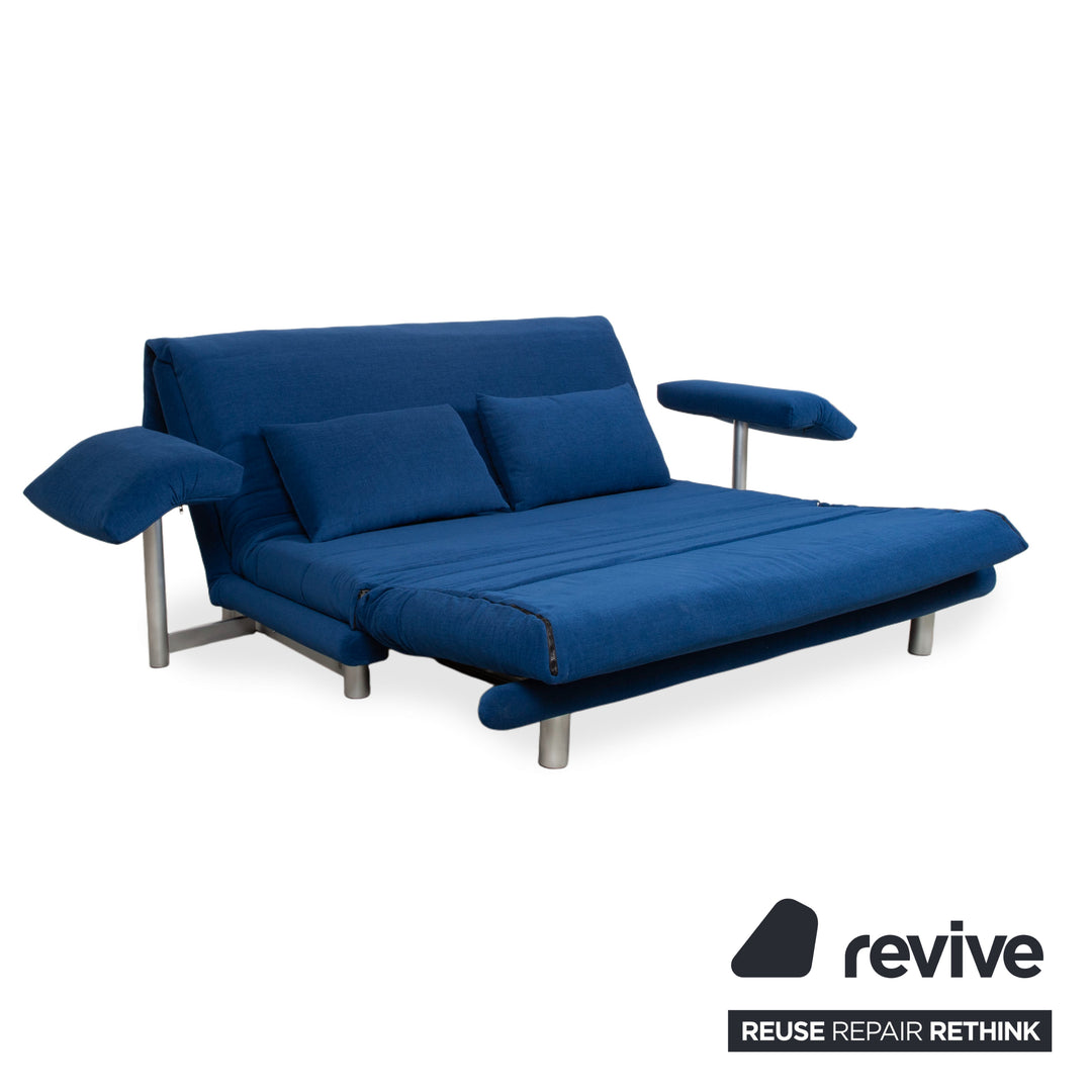 Ligne Roset Multy Dreisitzer Stoff Blau Aqua Neubezug MALOU 167 manuelle Funktion Schlaffunktion