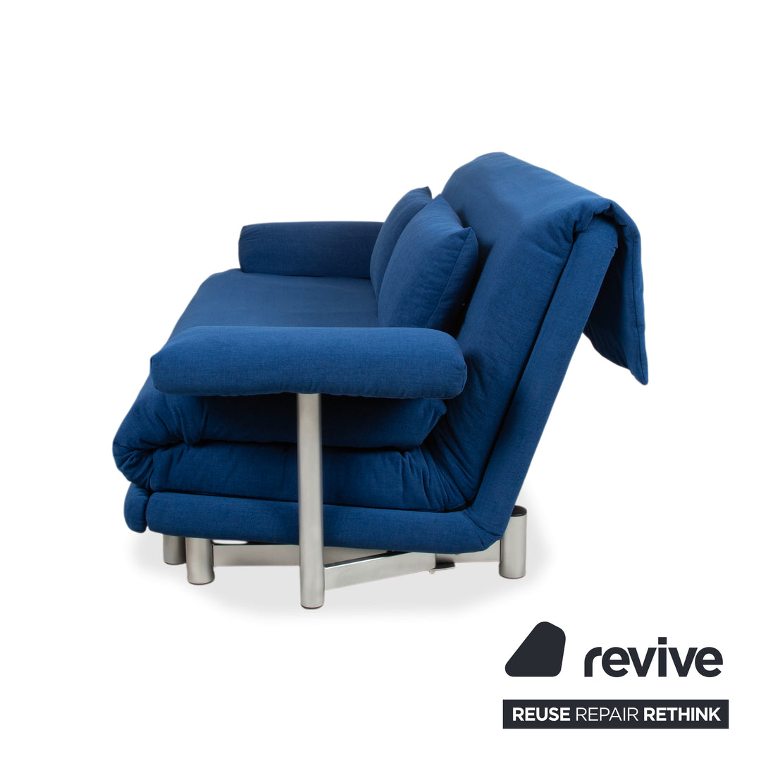 Ligne Roset Multy Dreisitzer Stoff Blau Aqua Neubezug MALOU 167 manuelle Funktion Schlaffunktion