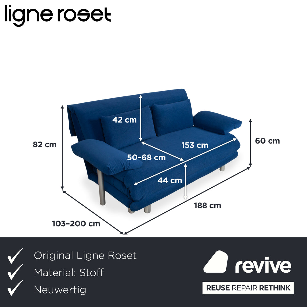 Ligne Roset Multy Trois places Tissu Bleu Aqua Nouvelle housse MALOU 167 fonction manuelle fonction couchage