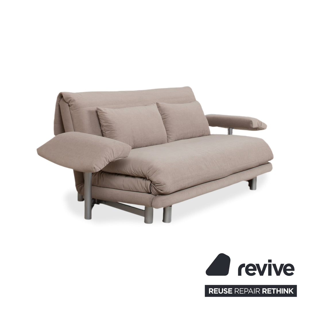 Ligne Roset Multy Stoff Grau Beige Dreisitzer Sofa Couch Schlafsofa manuelle Funktion Neubezug MALOU 174