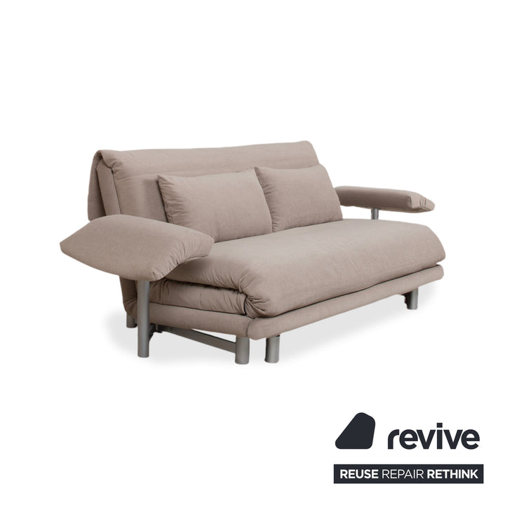 Ligne Roset Multy Stoff Grau Beige Dreisitzer Sofa Couch Schlafsofa manuelle Funktion Neubezug MALOU 174