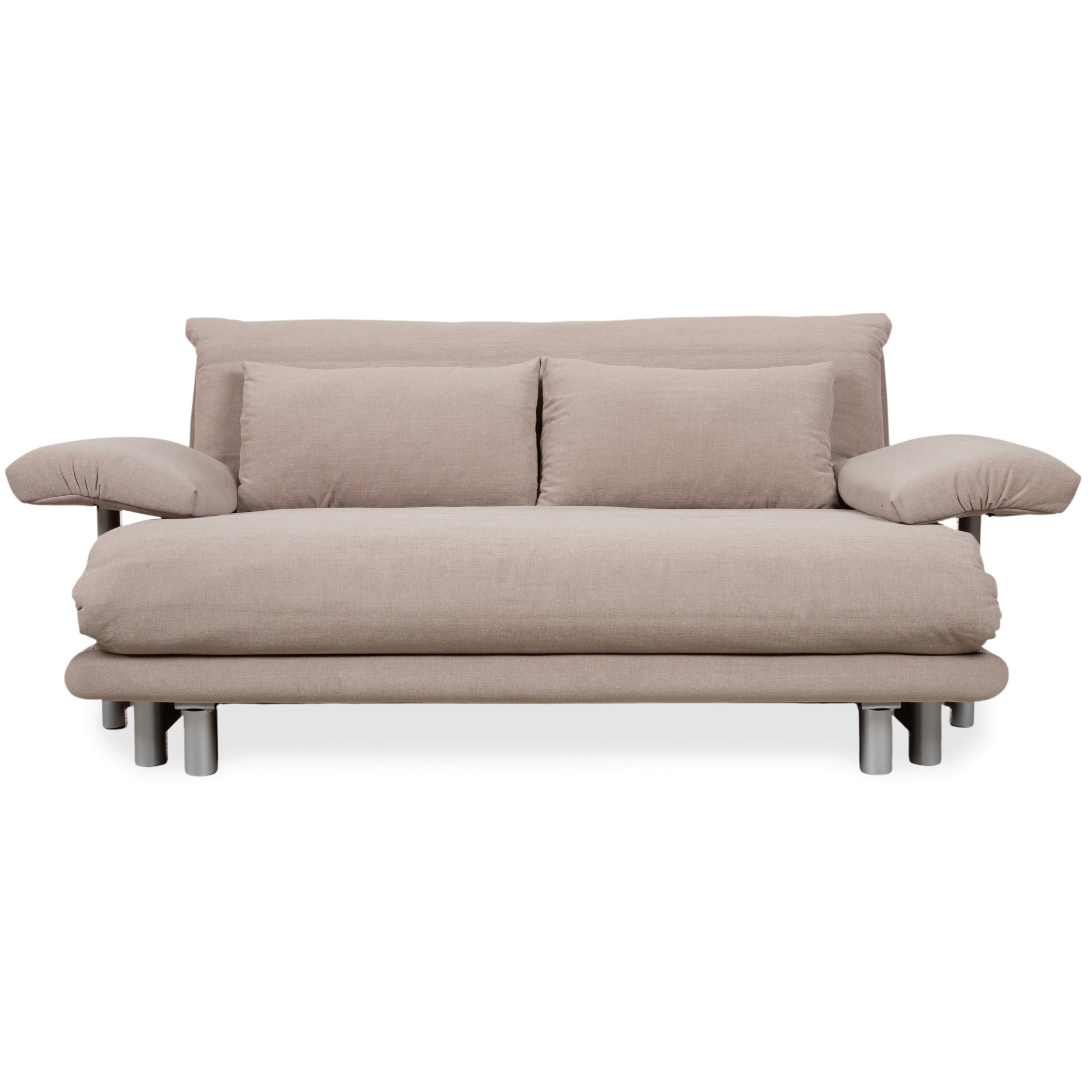 Ligne Roset Multy Fabric Gray Beige Three-Seater Sofa Bed Sofa with Manual Function, New Upholstery MALOU 174