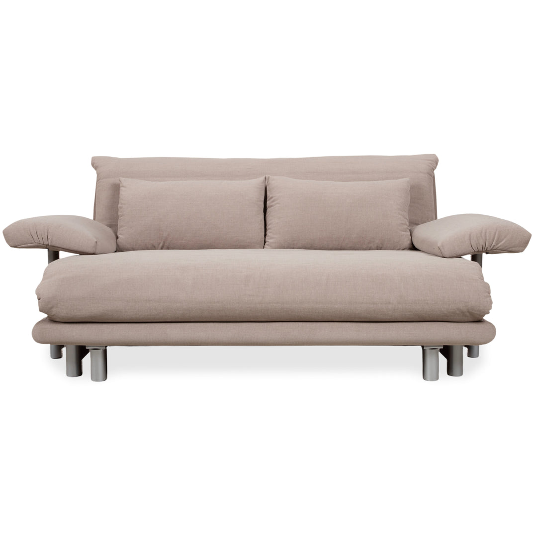 Ligne Roset Multy Stoff Grau Beige Dreisitzer Sofa Couch Schlafsofa manuelle Funktion Neubezug MALOU 174