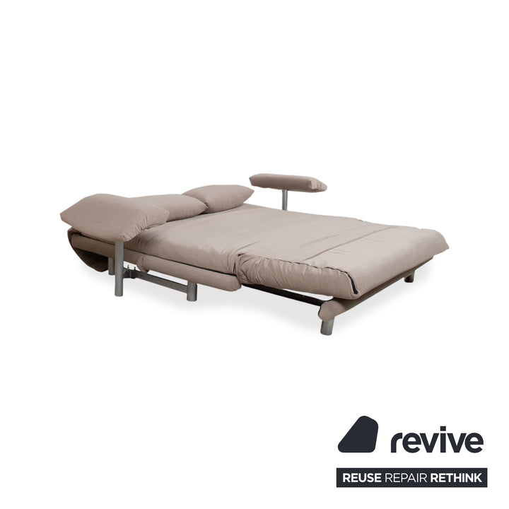 Ligne Roset Multy Stoff Grau Beige Dreisitzer Sofa Couch Schlafsofa manuelle Funktion Neubezug MALOU 174